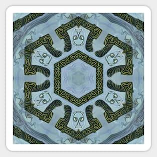 Abstract Sci-fi bio-tech Kaleidoscope pattern (Seamless) 15 Sticker